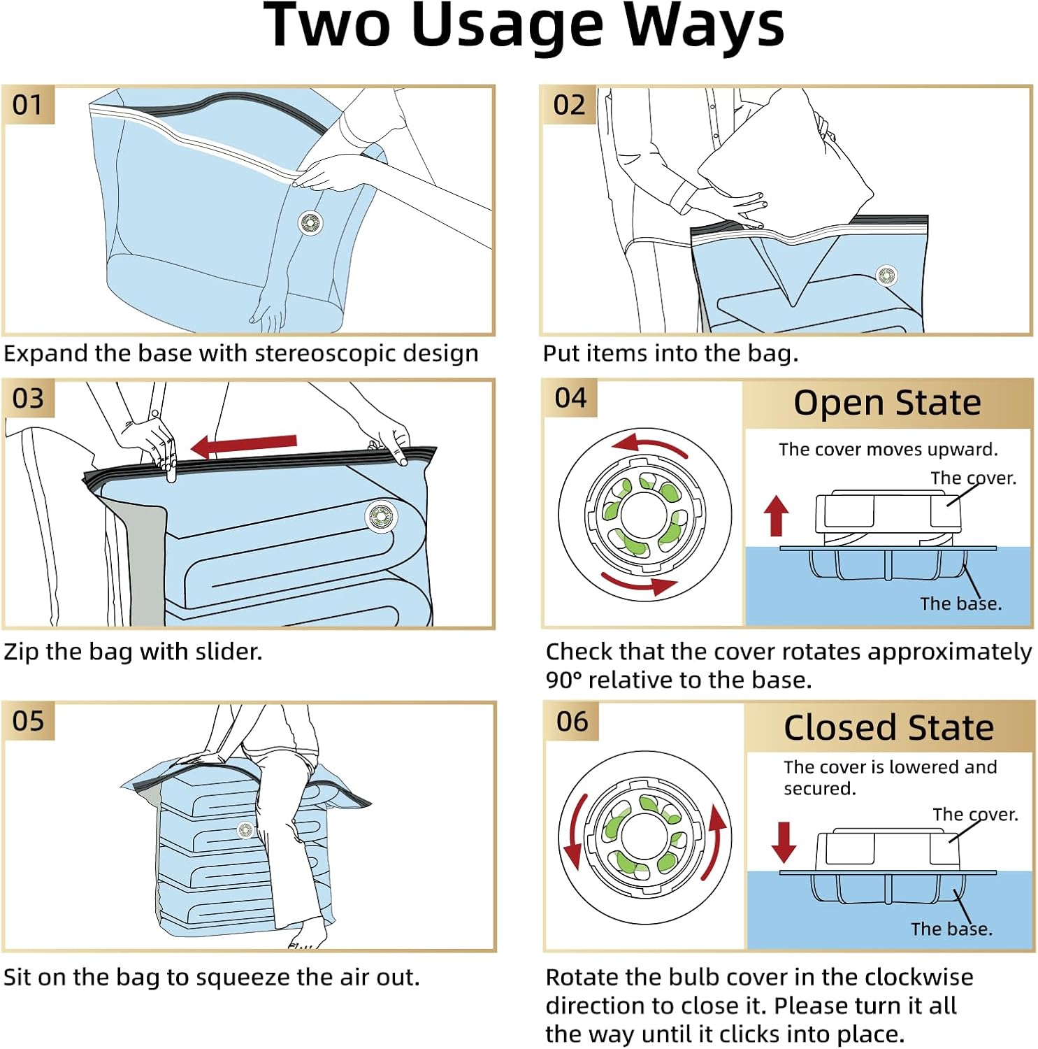 TAILI Supe Jumbo Cube Vacuum Storage Bags