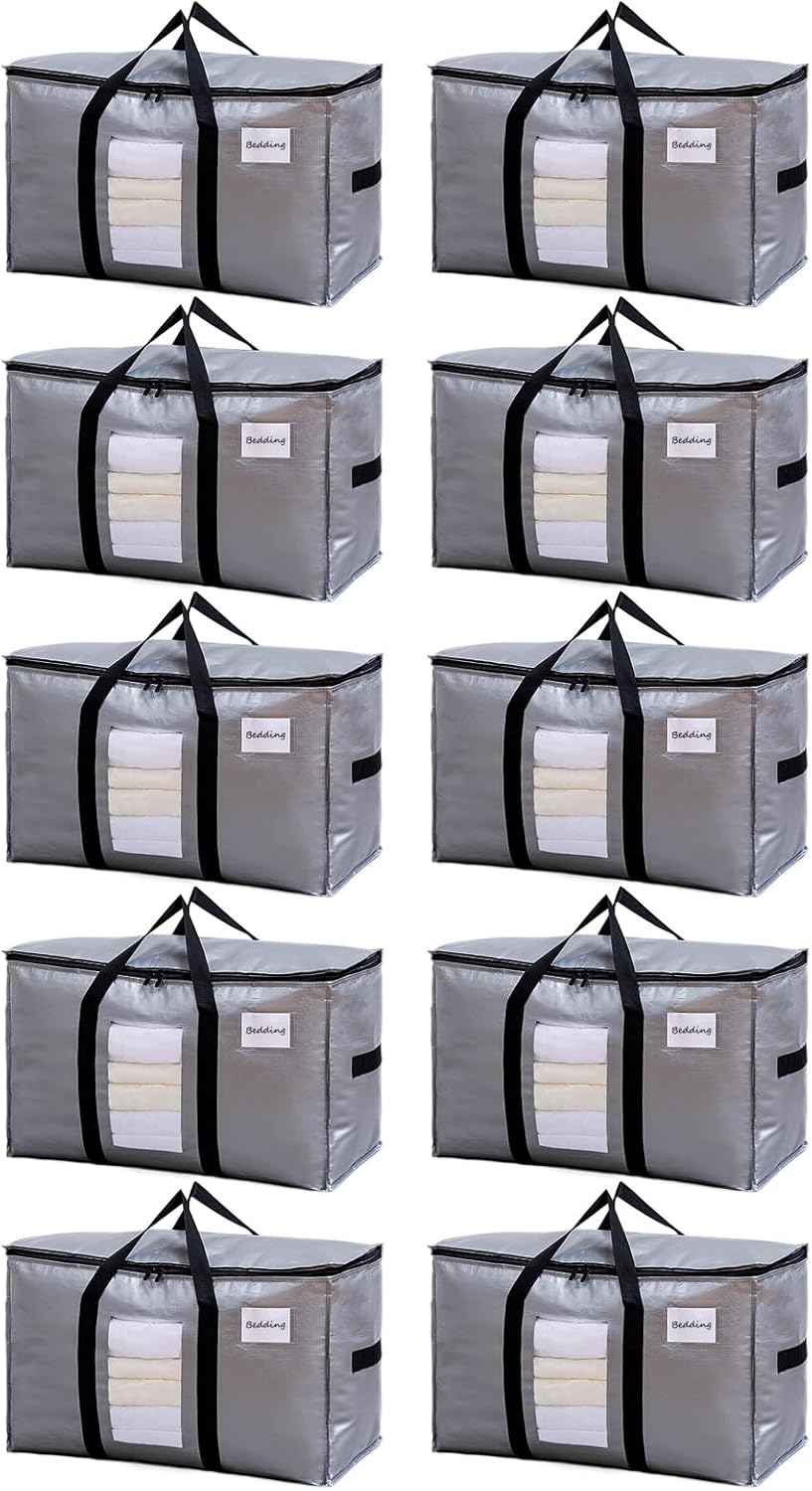 TAILI Silver Extra Large Moving Bags with Window