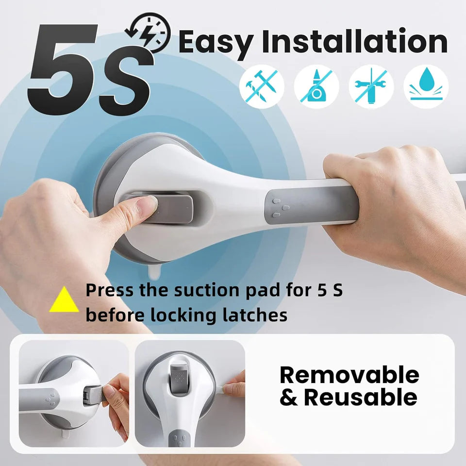 TAILI NICE Series No-Drill Suction Bathroom Set – Fogless Shower Shaving Mirror, 2-Tier Shower Caddy, Soap Dish Holder & Self-Draining Toothbrush Holder