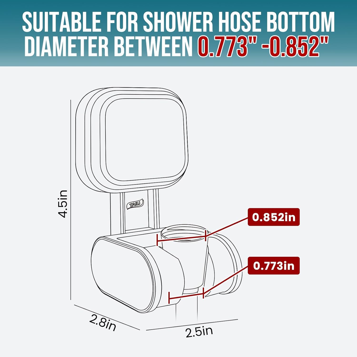 TAILI Bathroom Nice Series Shower Head Holder, No Drill
