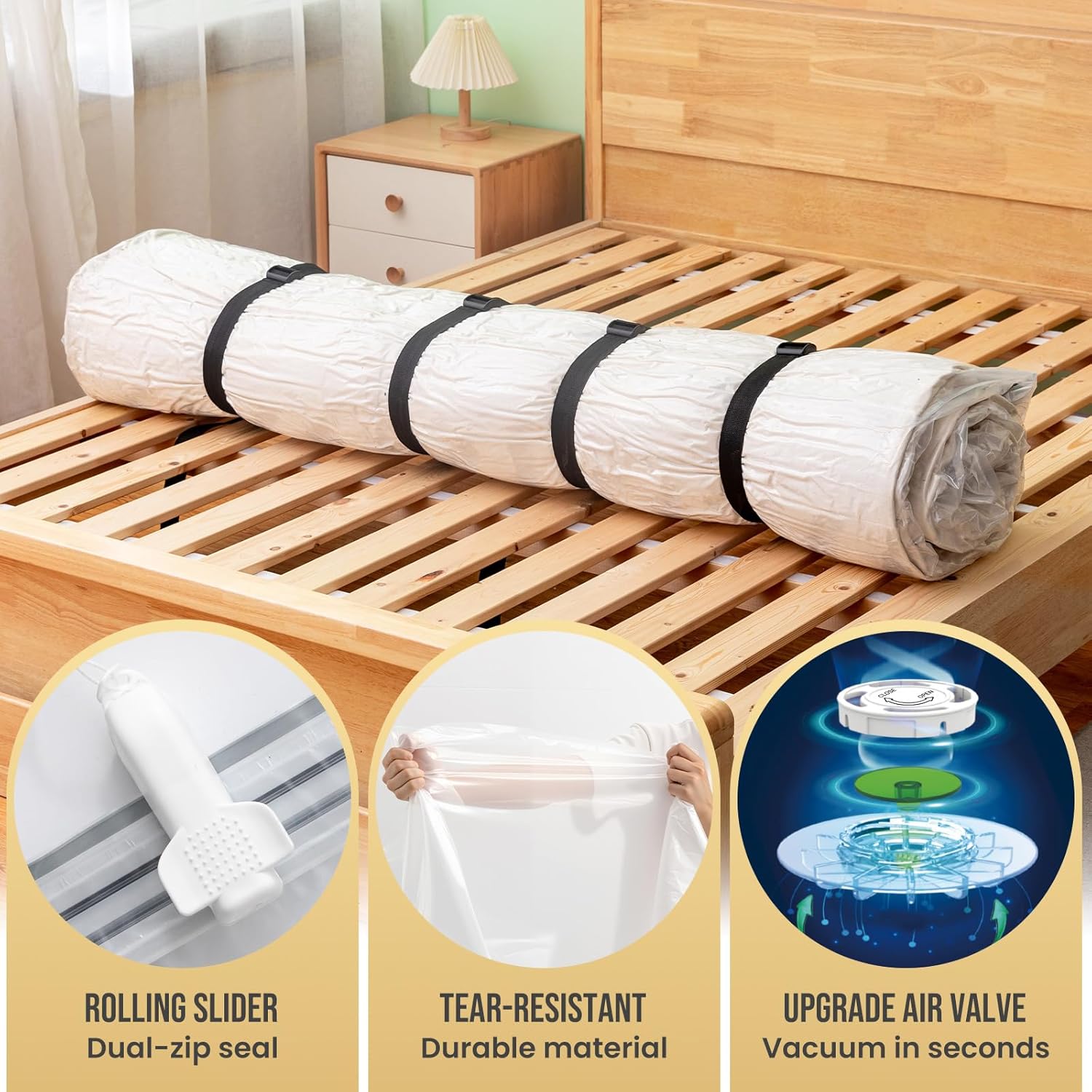 TAILI Mattress Vacuum Storage Bag with Straps
