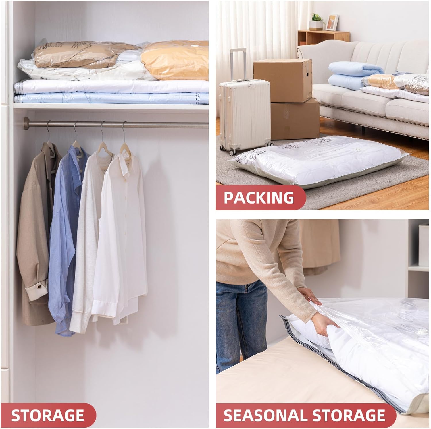 TAILI  XXL Flat Cream Vacuum Storage Bags