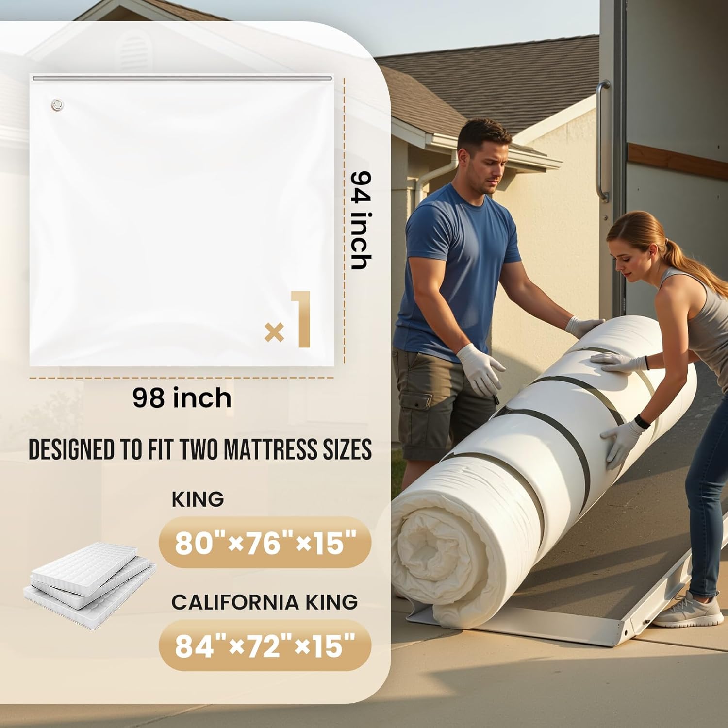 TAILI Mattress Vacuum Storage Bag with Straps