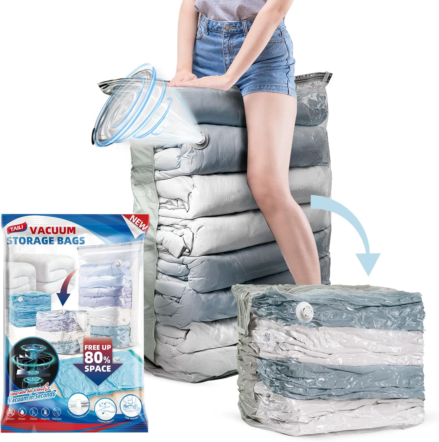 TAILI Cream Cube Vacuum Storage Bags