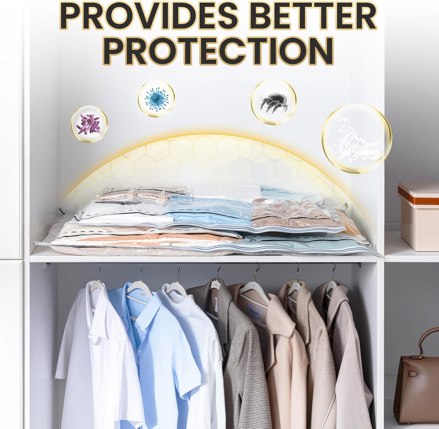 TAILI Long Side Zip Vacuum Storage Bags