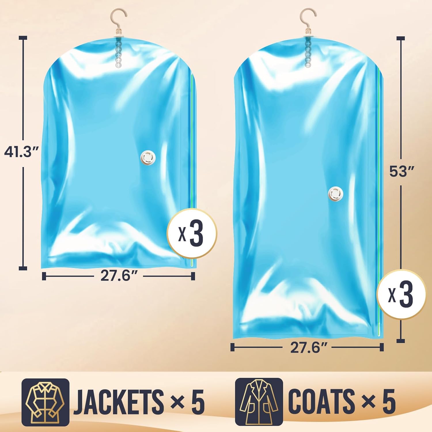 TAILI Blue Hanging Vacuum Storage Bags