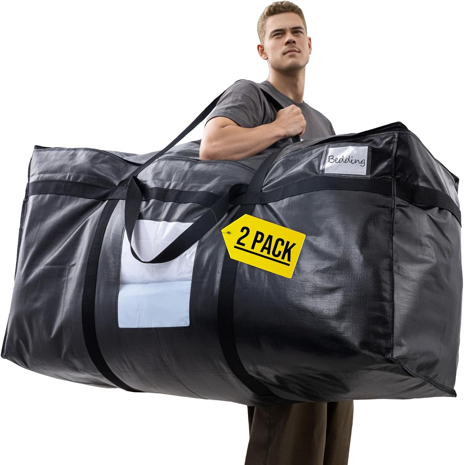 TAILI Black Extra Large Moving Bags with Window