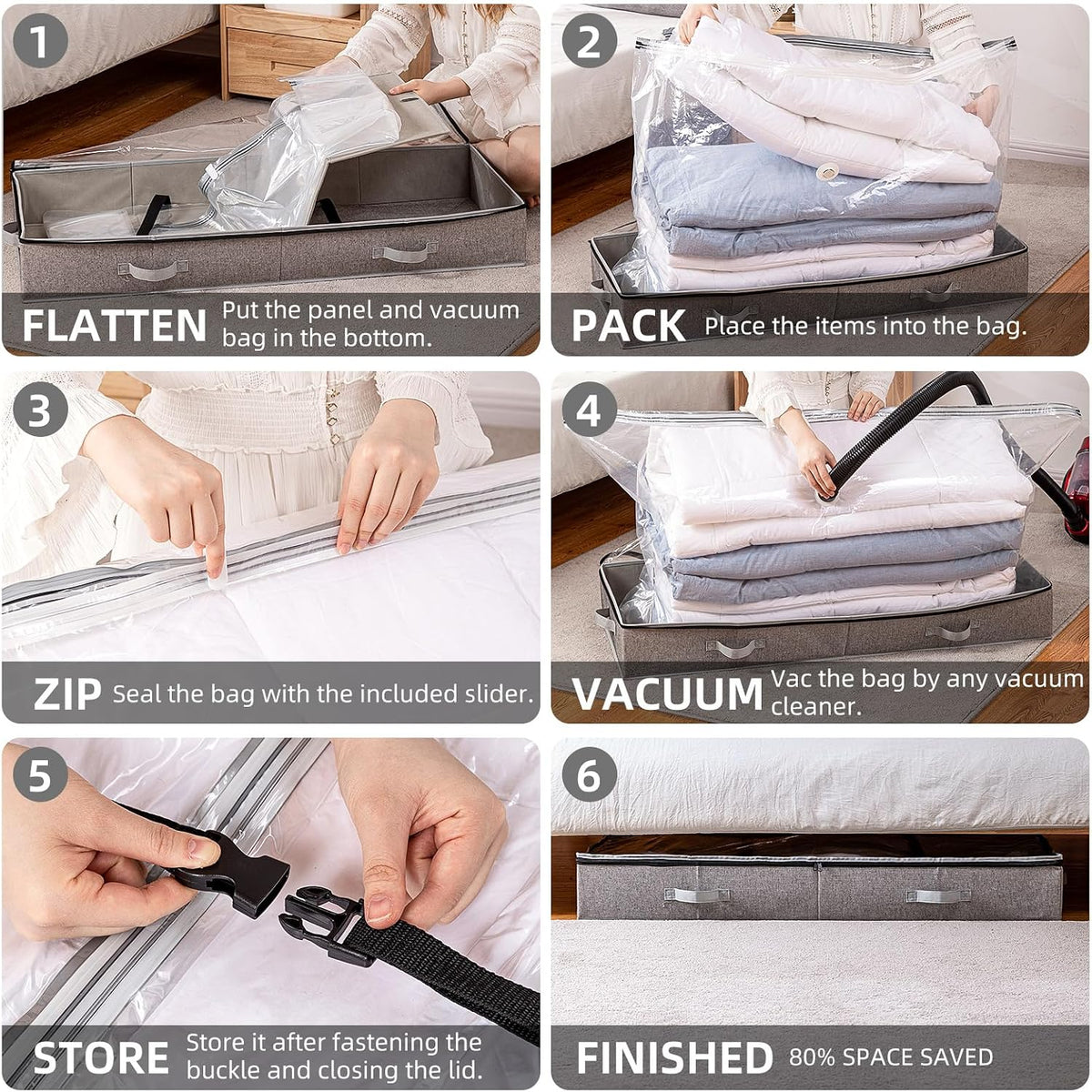 TAILI Under Bed Vacuum Storage Bags