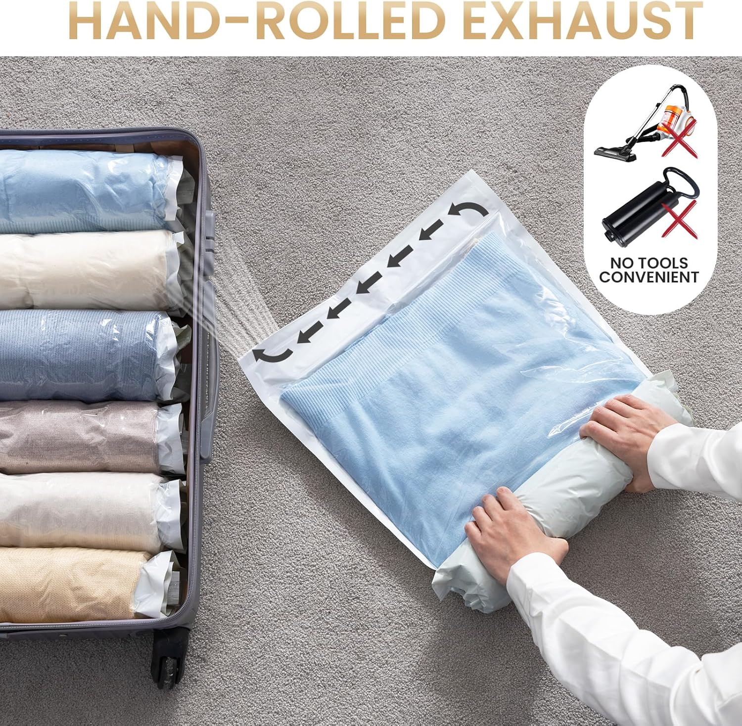 TAILI Cream Travel Compression Bags