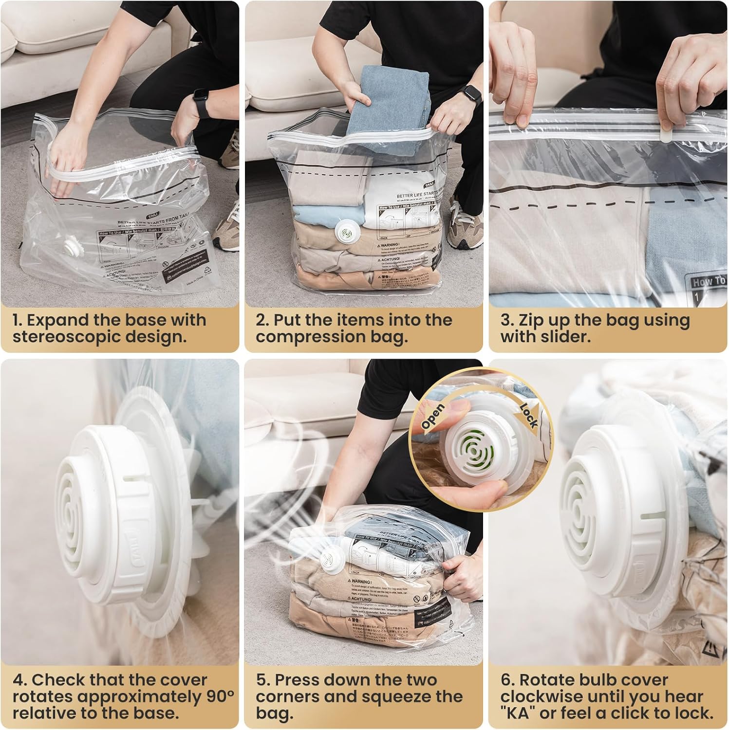 TAILI Clean Medium Cube Vacuum Storage Bags