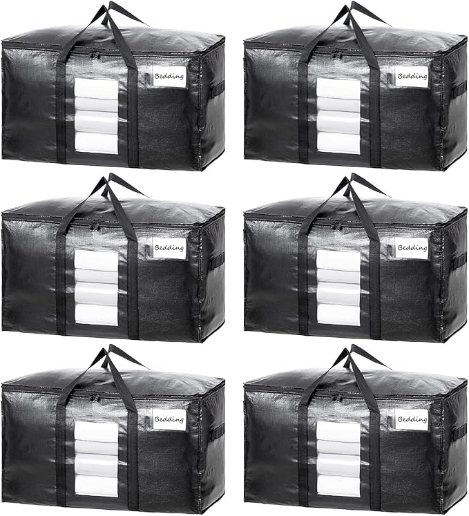 TAILI Black Extra Large Moving Bags with Window