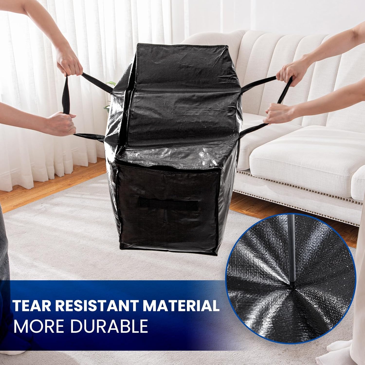 TAILI Black Extra Large Moving Bags with Window