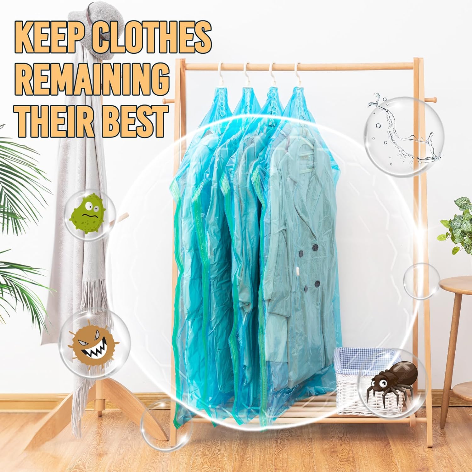 TAILI Blue Hanging Vacuum Storage Bags