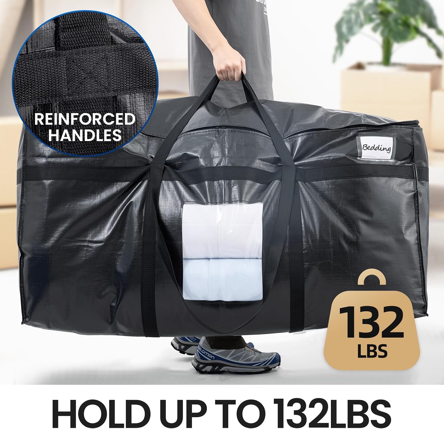 TAILI  69 Gallon Extra Blue Large Storage Bags with Window
