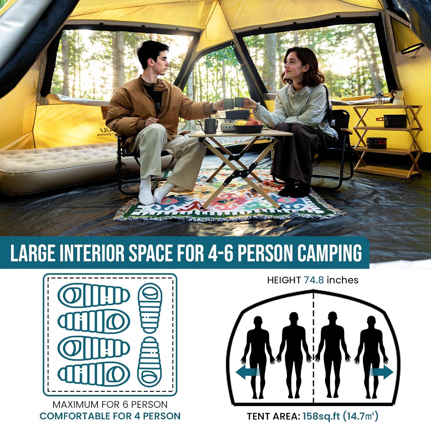 TAILI Octagonal Double-Chamber Inflatable Tent