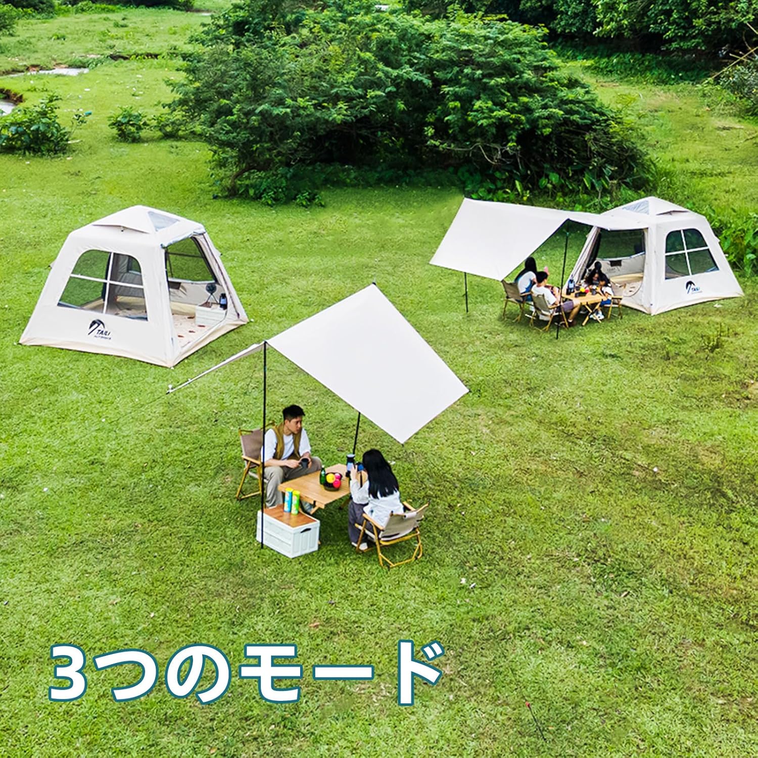 TAILI エアー テント インフレータブル 膨らませる キャンプ 2-6人用 ドームキャンピング ハンドポンプ付き 防水 軽量 簡易テント 収納袋付き 折り畳み式 お花見 登山用