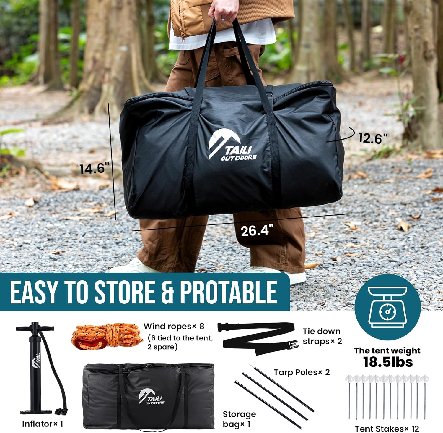 TAILI Yellow External Air Column Inflatable Tent