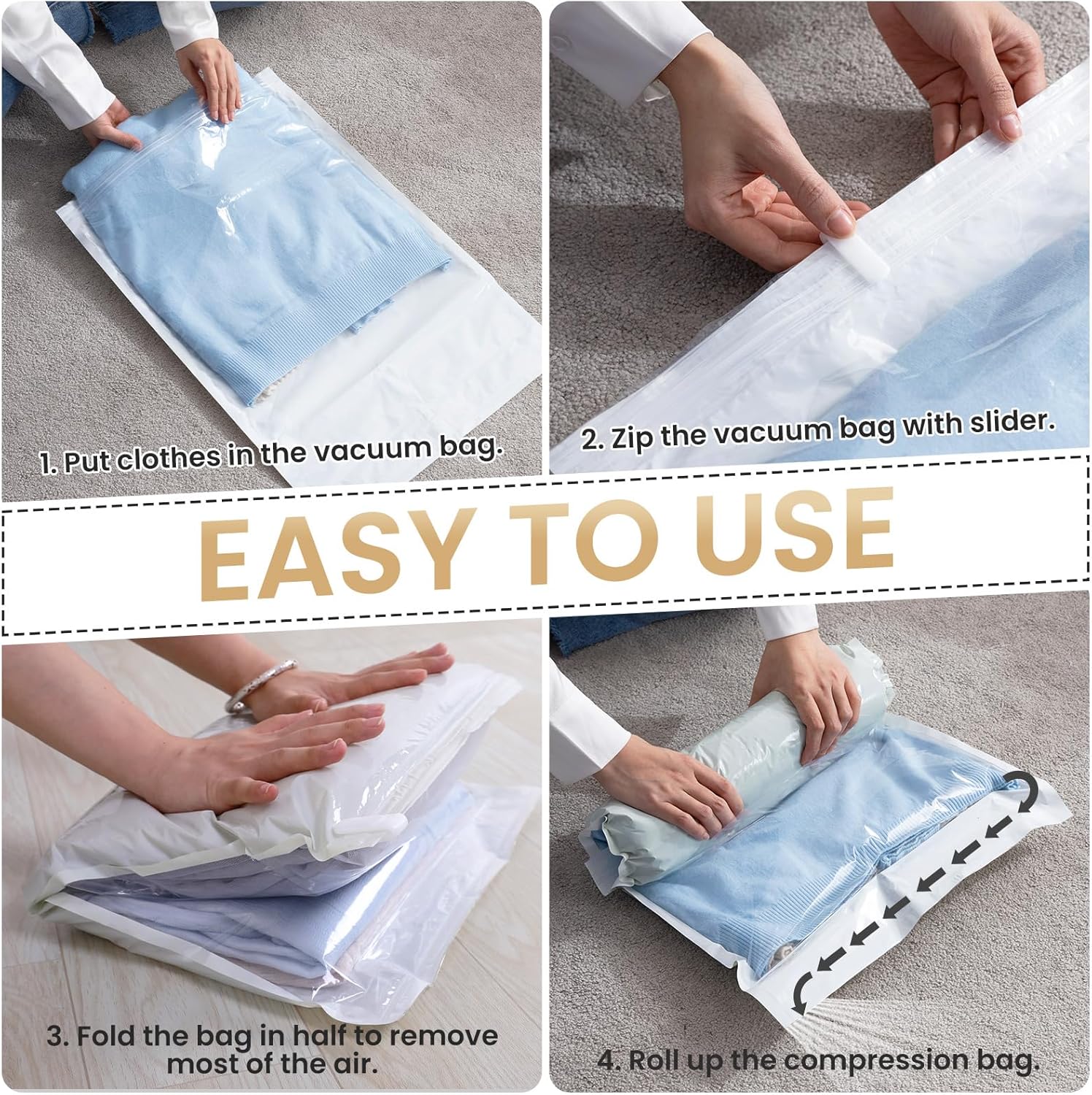 TAILI Cream Travel Compression Bags