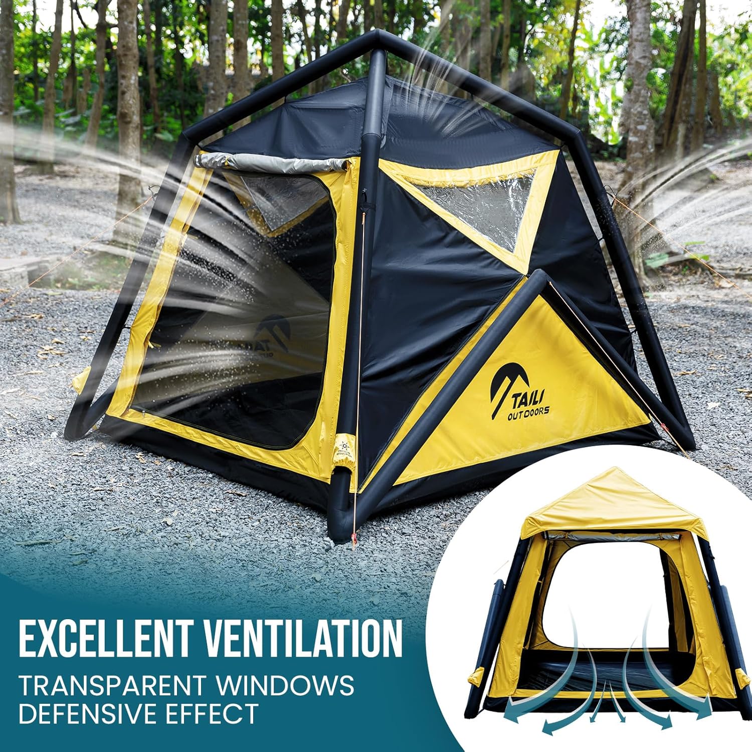 TAILI Yellow External Air Column Inflatable Tent