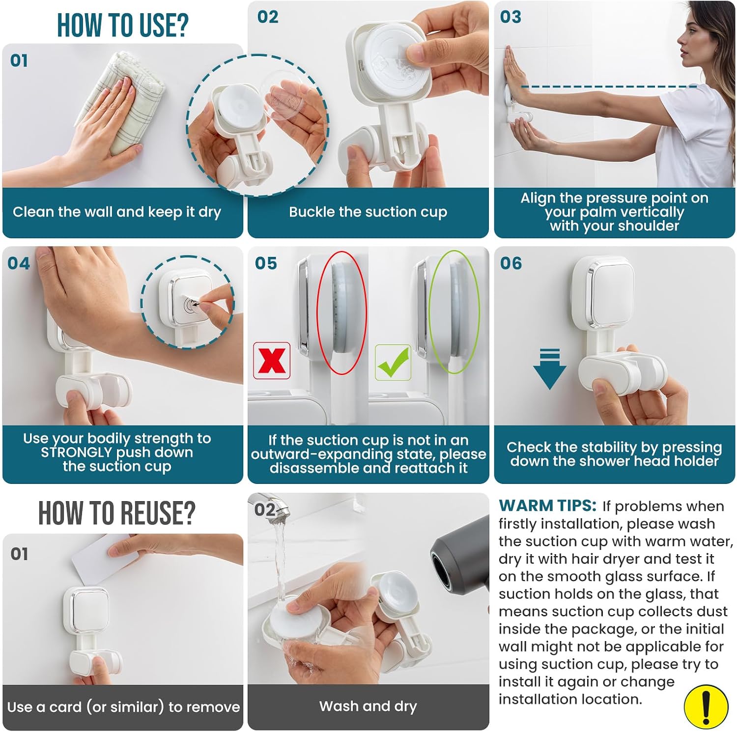 TAILI Bathroom Nice Series Shower Head Holder, No Drill