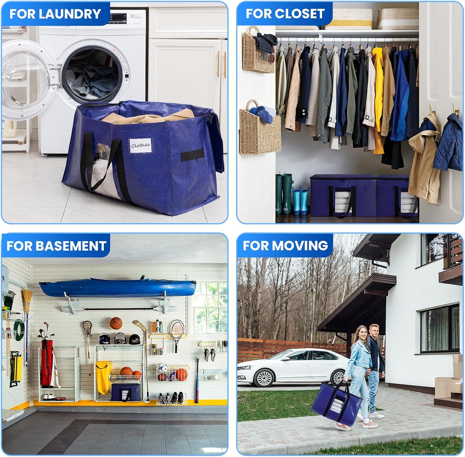 TAILI Dark Blue Extra Large  Moving Bags with Window