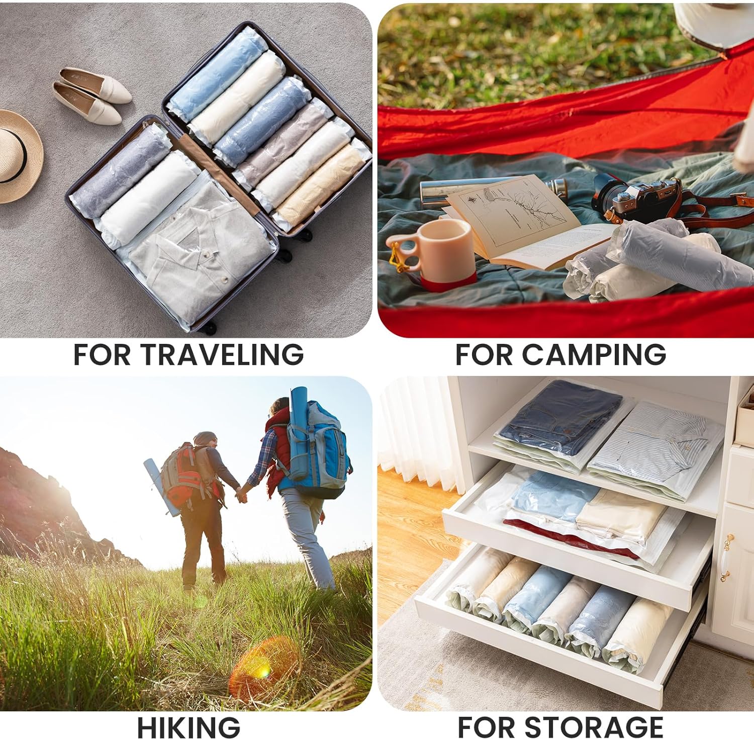 TAILI Cream Travel Compression Bags