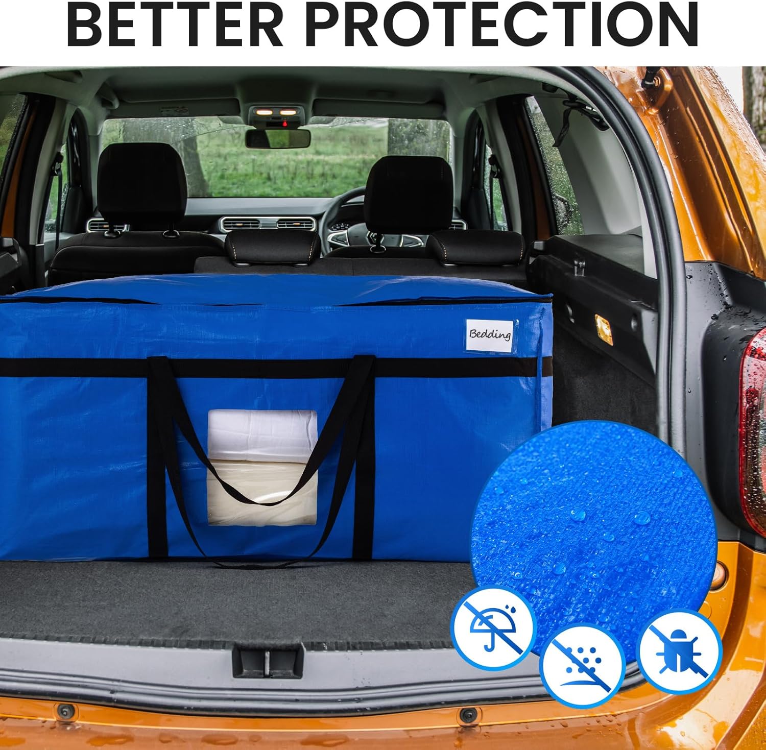 TAILI  69 Gallon Extra Blue Large Storage Bags with Window