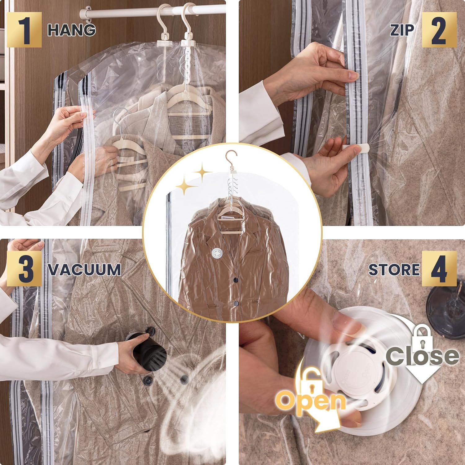TAILI Hanging Vacuum Storage Bags - Thumbnail 5