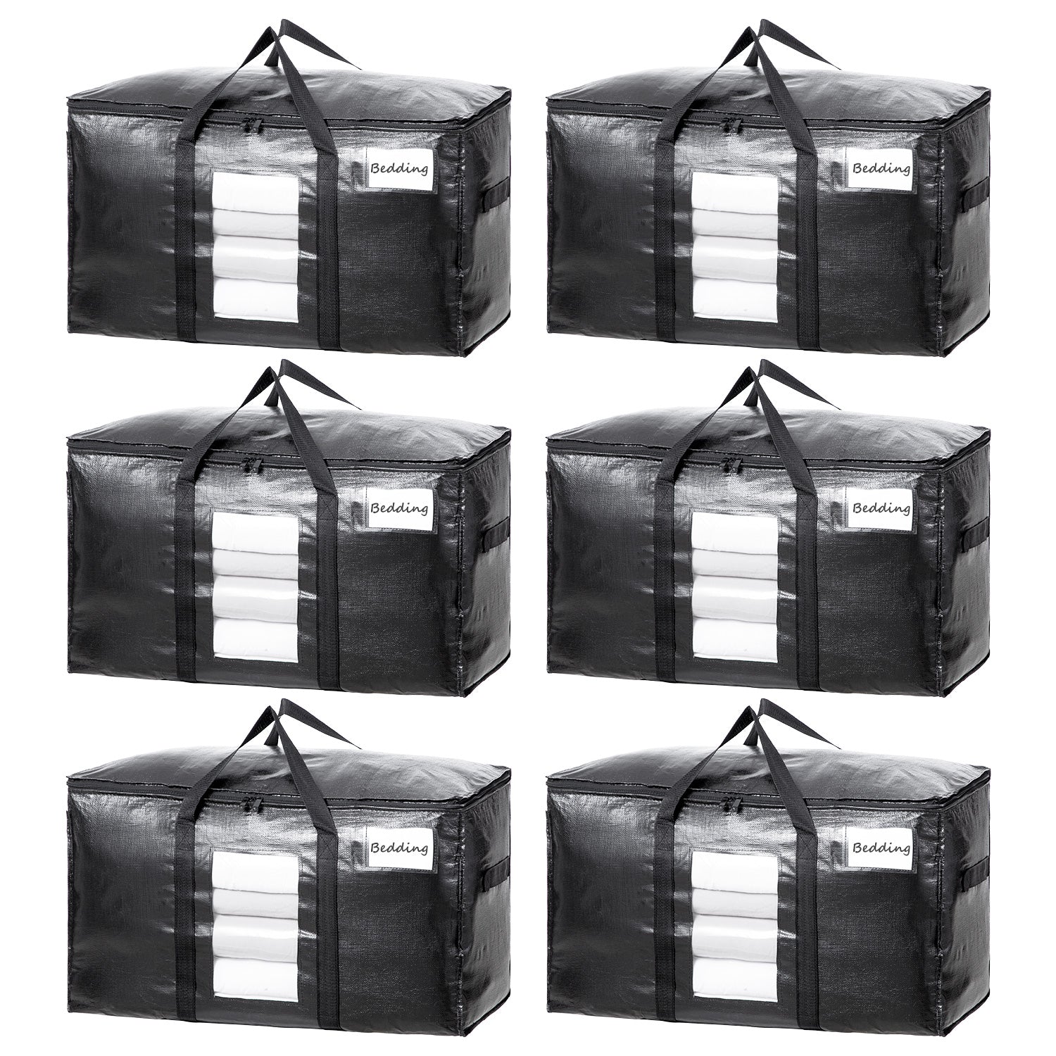 TAILI Black Extra Large Moving Bags with Window
