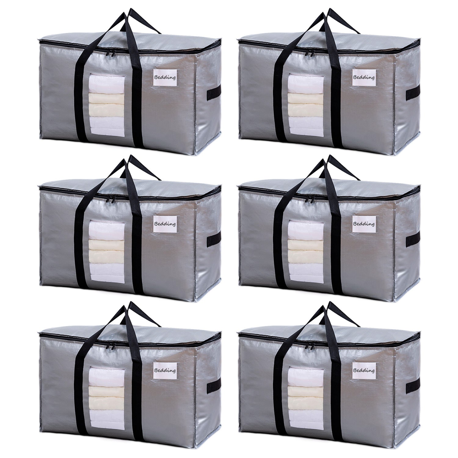 TAILI Silver Extra Large Moving Bags with Window