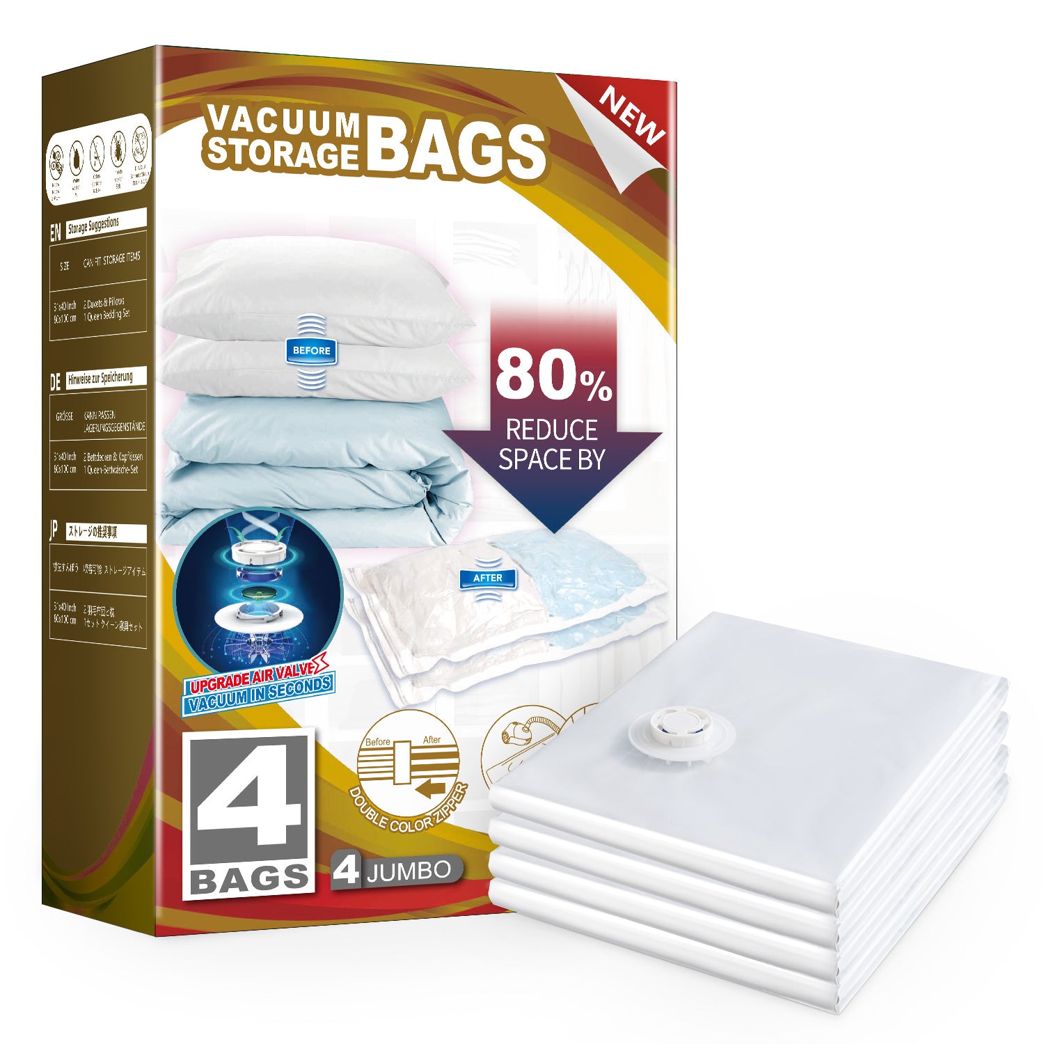 TAILI Cream Flat Vacuum Storage Bags