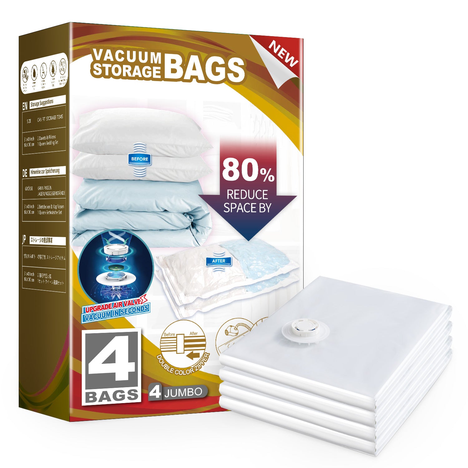 TAILI Cream Flat Vacuum Storage Bags