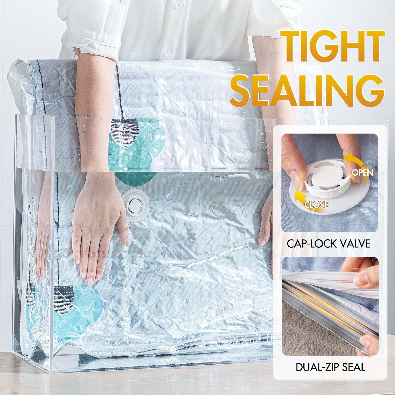 TAILI Cream Flat Vacuum Storage Bags