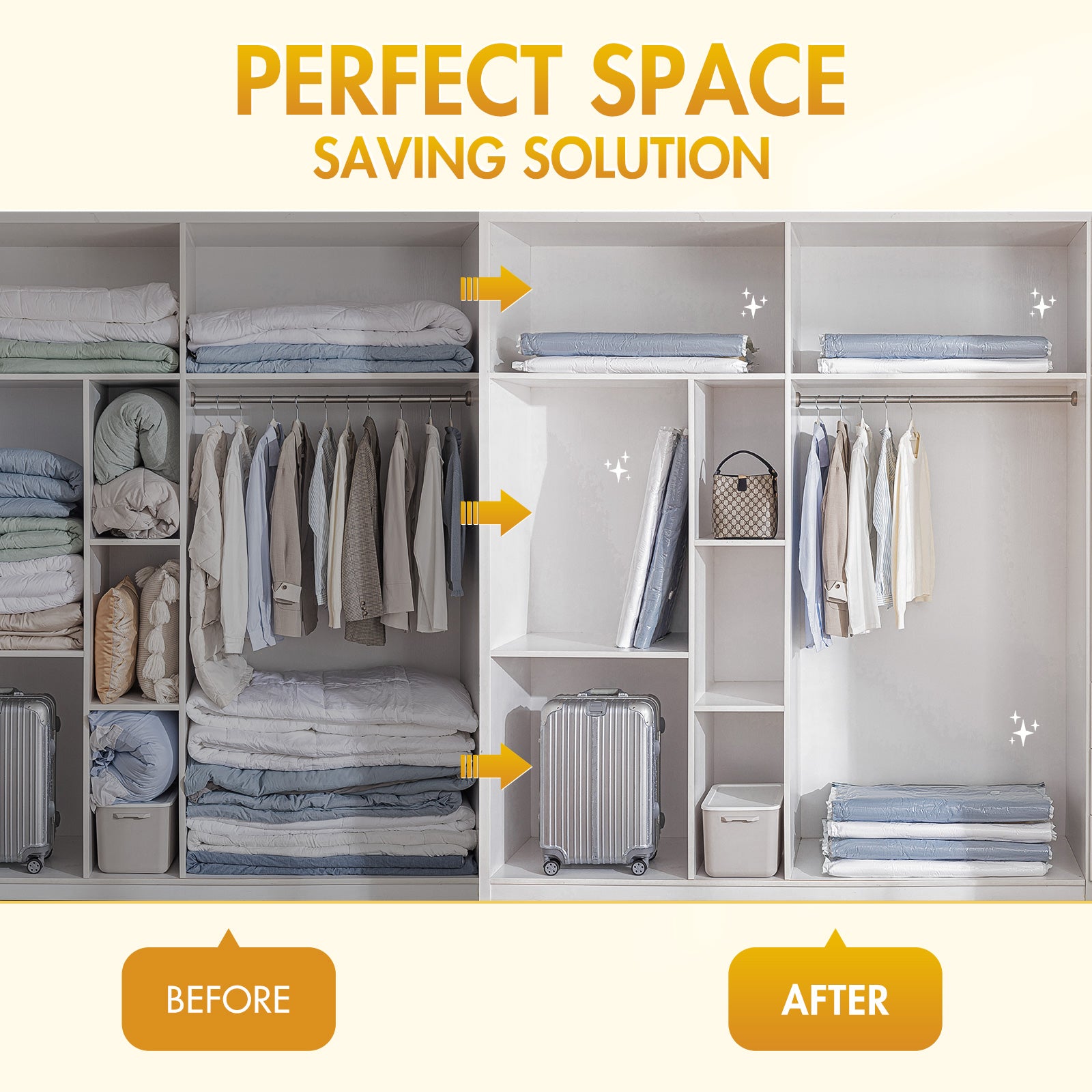 TAILI Cream Flat Vacuum Storage Bags