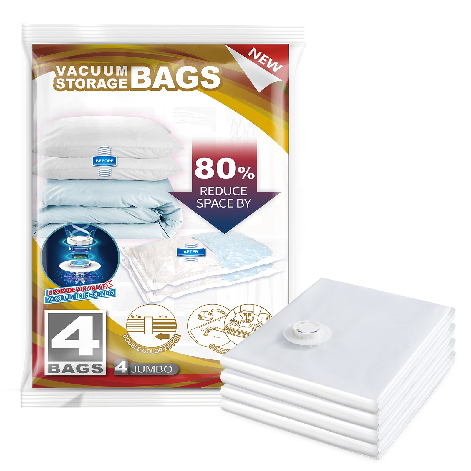 TAILI Cream Flat Vacuum Storage Bags