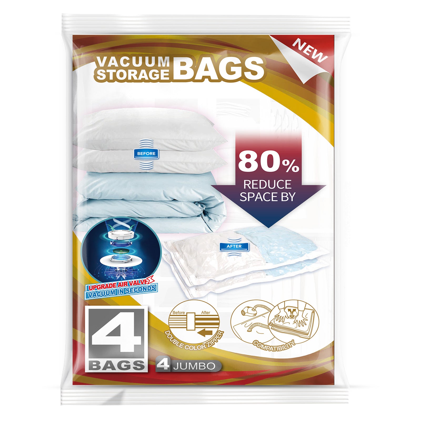 TAILI Cream Flat Vacuum Storage Bags