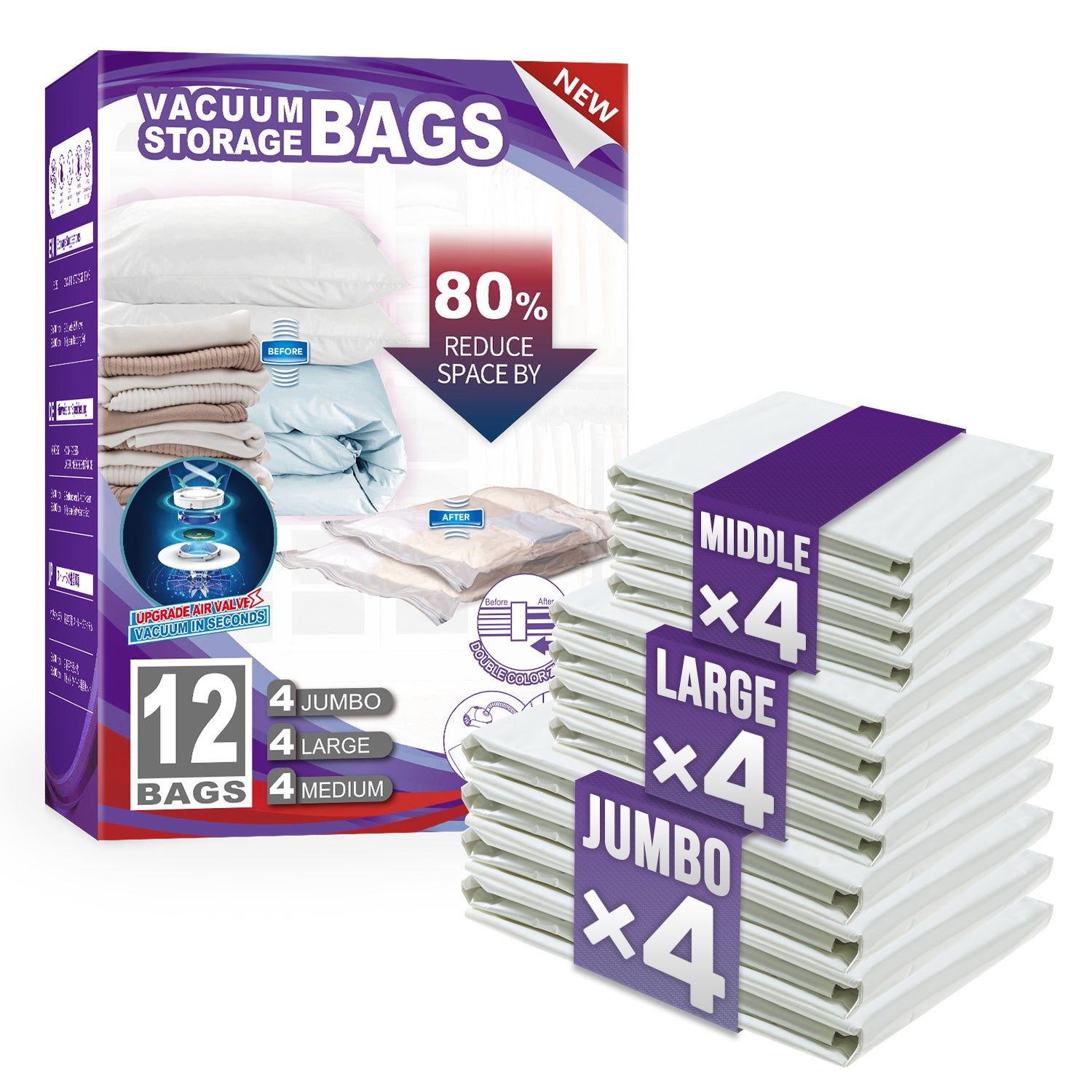 TAILI Combo Flat Vacuum Storage Bags