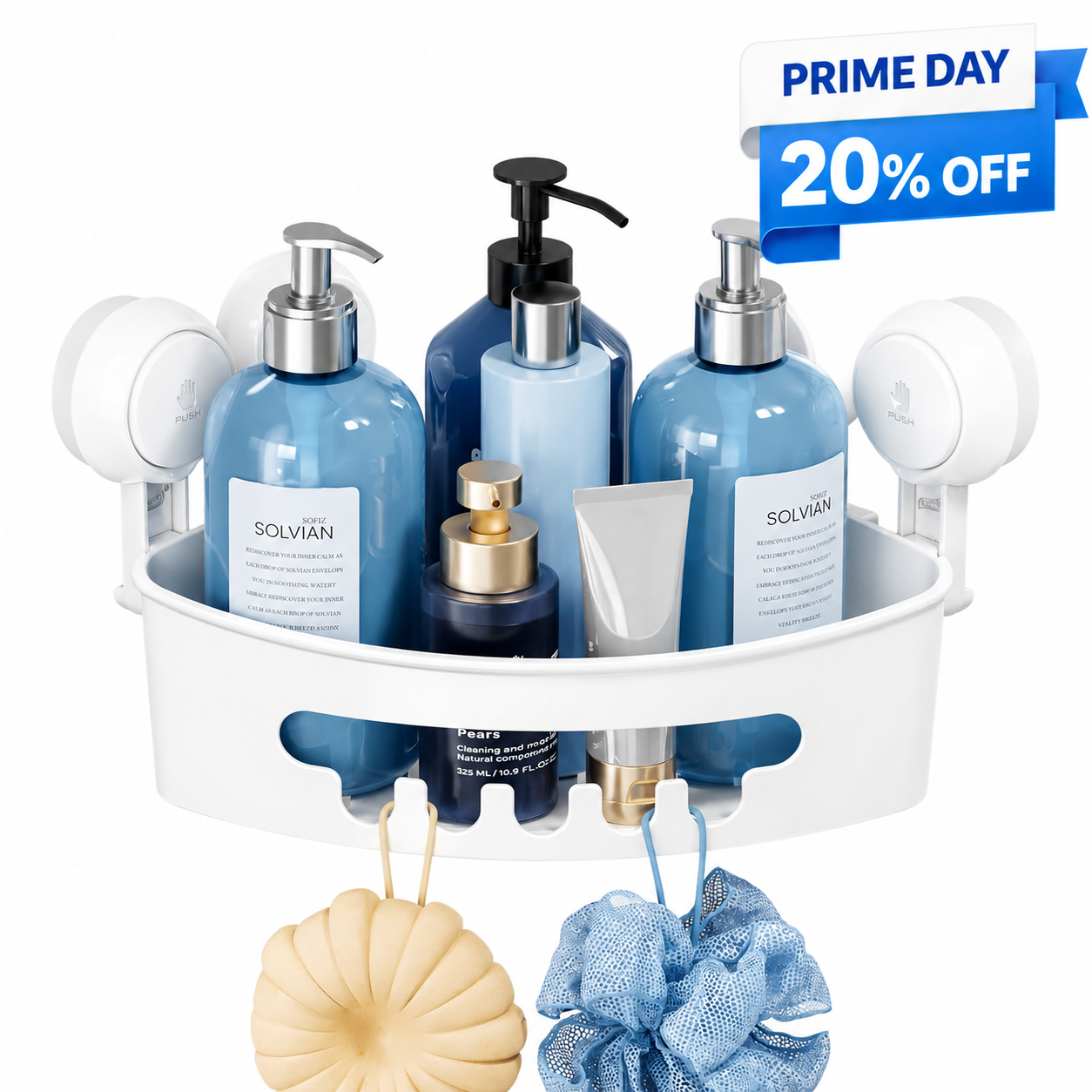 TAILI NICE Series Suction Corner Shower Caddy – Drill-Free Wall Organizer