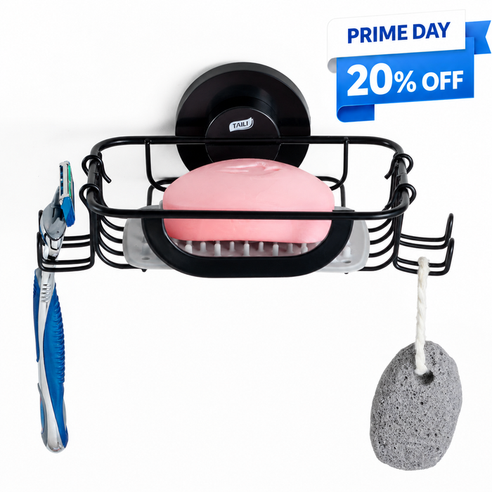 TAILI Line Series Suction Soap Holder with Hooks