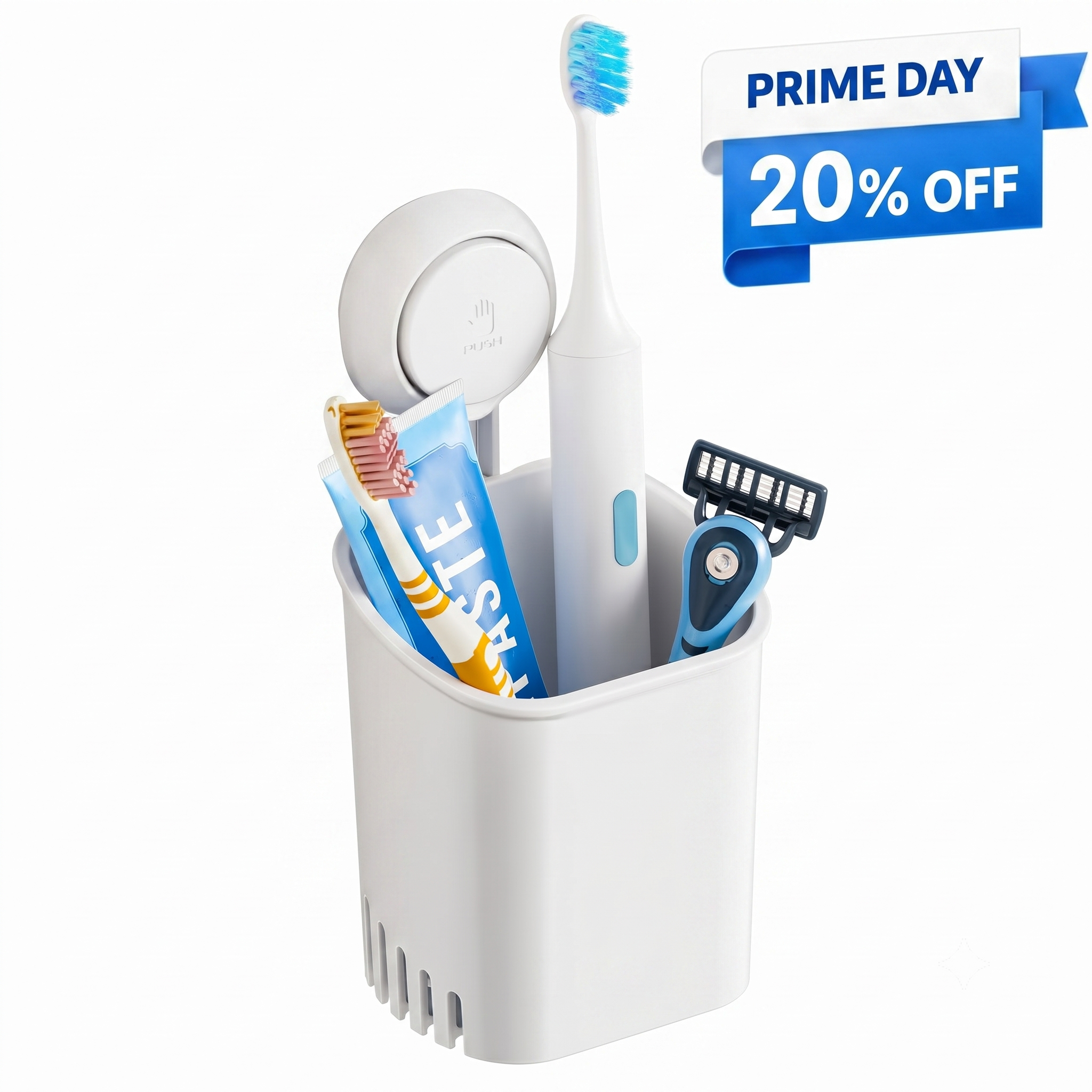 TAILI NICE Series Suction Toothbrush Holder – No-Drill Self-Draining Organizer
