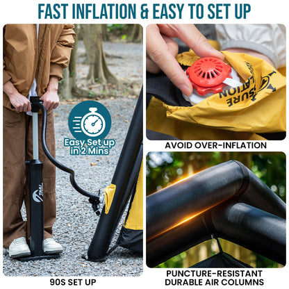 TAILI Inflatable Blow Up Tent for Camping with Hand Pump for 2/4/6/8 Person, Easy Setup Outdoor Inflatable Oxford Waterproof Air Tent House for Family Camping Adult