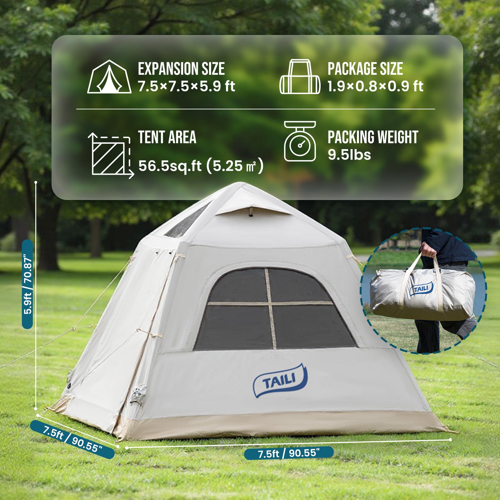 TAILI Oxford Inflatable Blow Up Tent