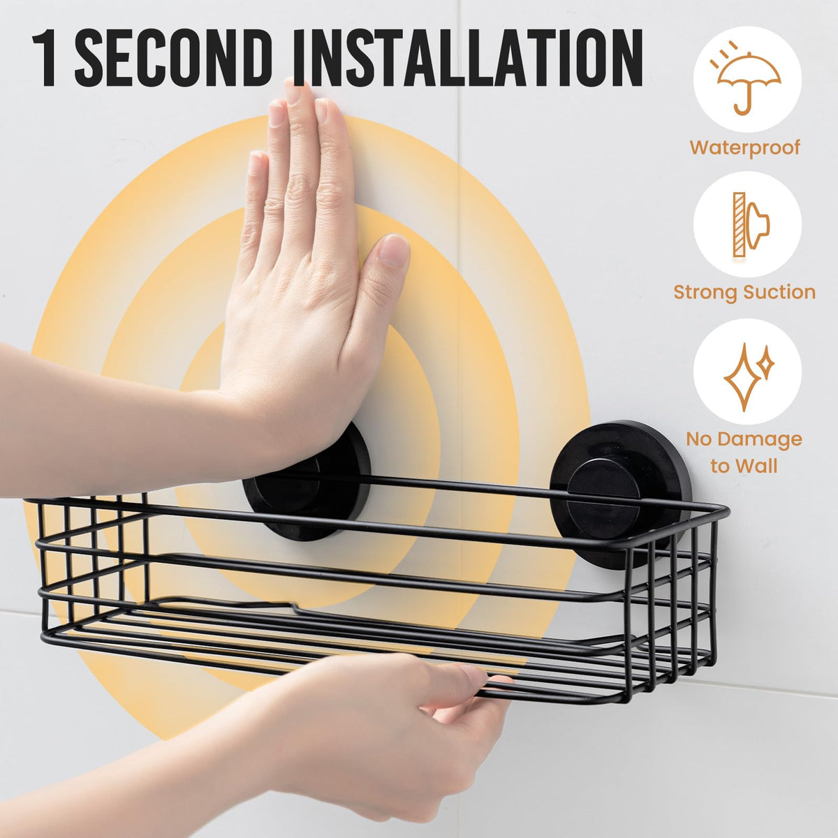 TAILI Shower Caddy Suction Cup, 3 Pack Heavy Duty Bathroom Organizer