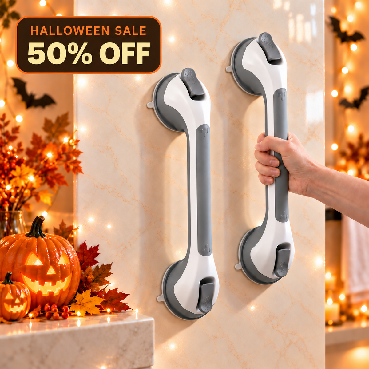 TAILI 16.8" Suction Shower Grab Bar – No Drilling, Removable Balance Assist