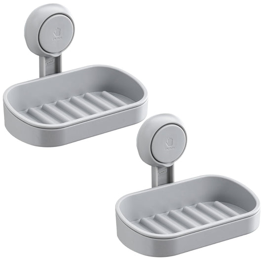 TAILI Soap Dish Bar Holder Suction Cup,SoapSaver with Powerful Vacuum Suction,Sponge Holder for Shower,Bathroom,Tub andKitchen Sink,Universal Shower Accessories,Drill-Free,Removable,2 Pack