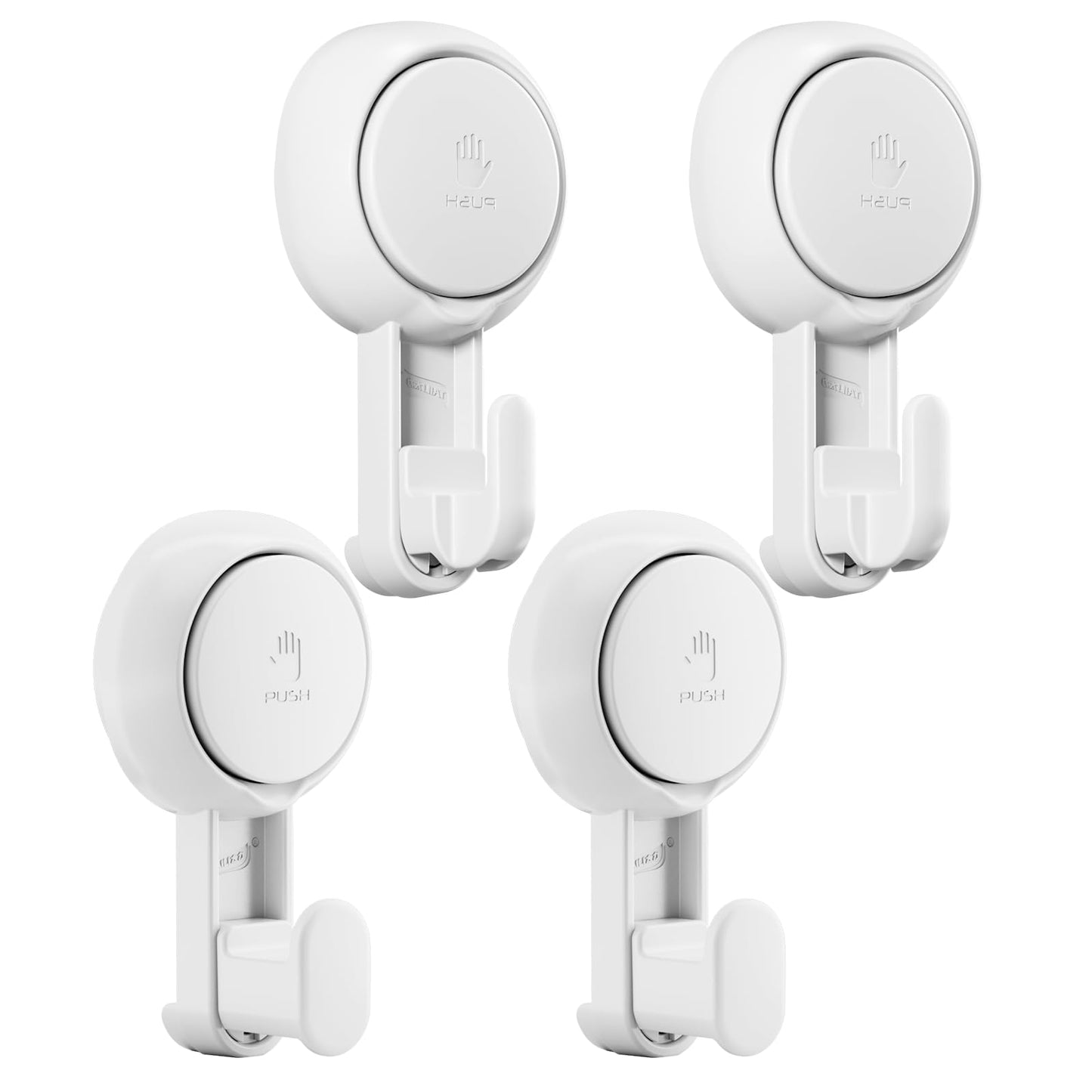 TAILI Suction Towel Hook for Bathroom, Damage-Free Hanging Hooks for Inside Shower Wall, Powerful Vacuum Suction Cup Shower Holder for Towel, Loofah, Cloth, Easy to Install and Remove, 4 Pack