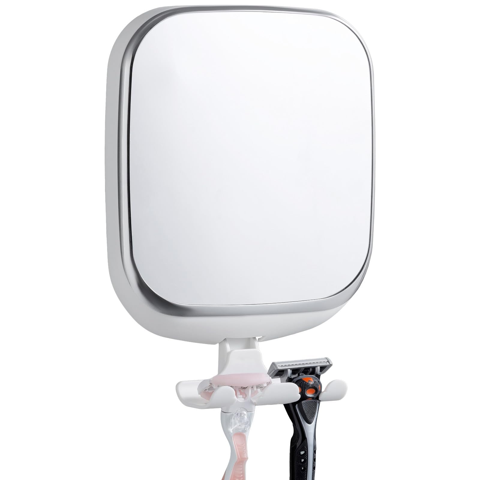 TAILI Shower Mirror Fogless for Shaving, Anti Fog Shaving Mirror with Razor Holder NO-Drilling,Removable,Shatterproof & Waterproof,Wall Mounted Bathroom Accessories with Powerful Suction(White)