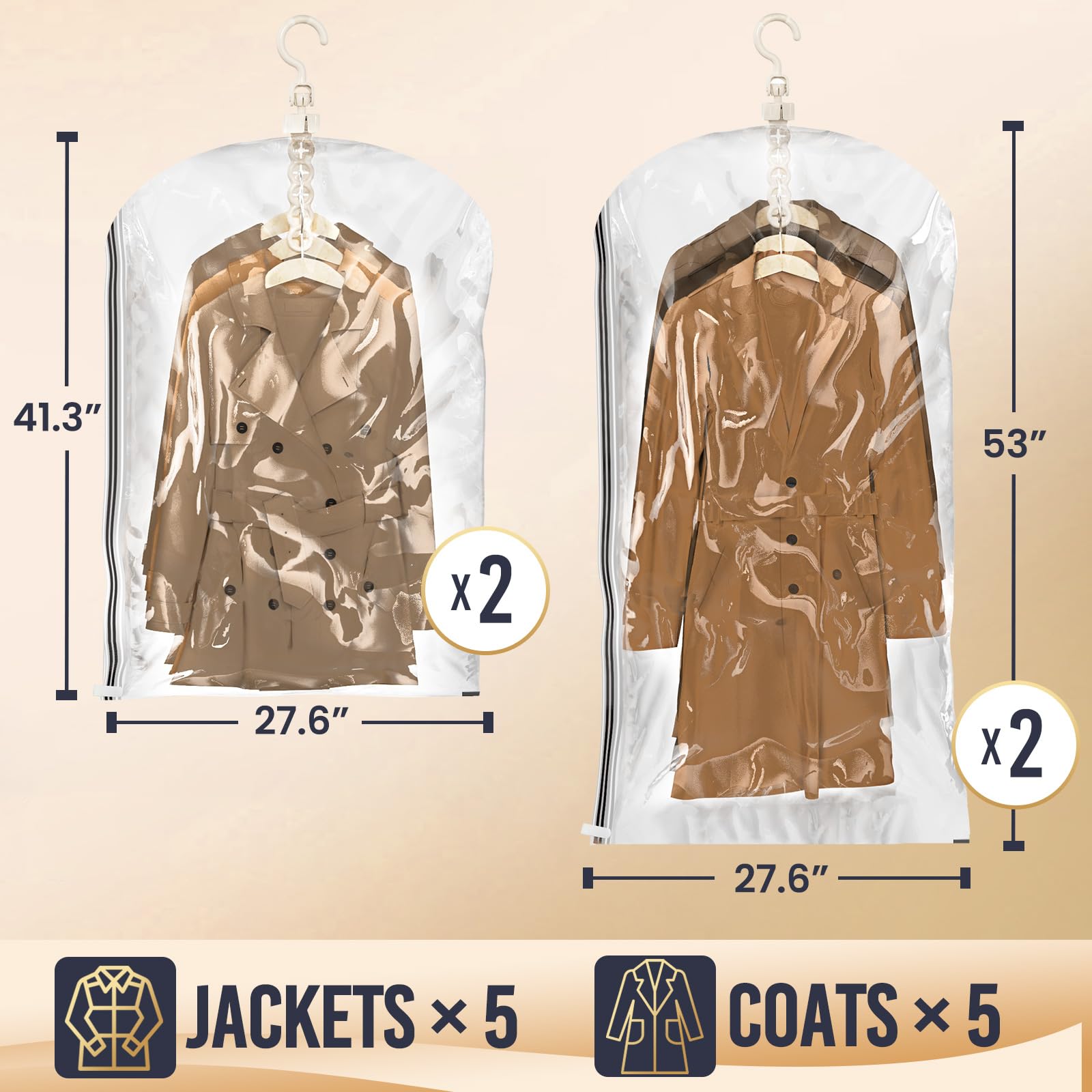 TAILI Black Hanging Vacuum Storage Bags