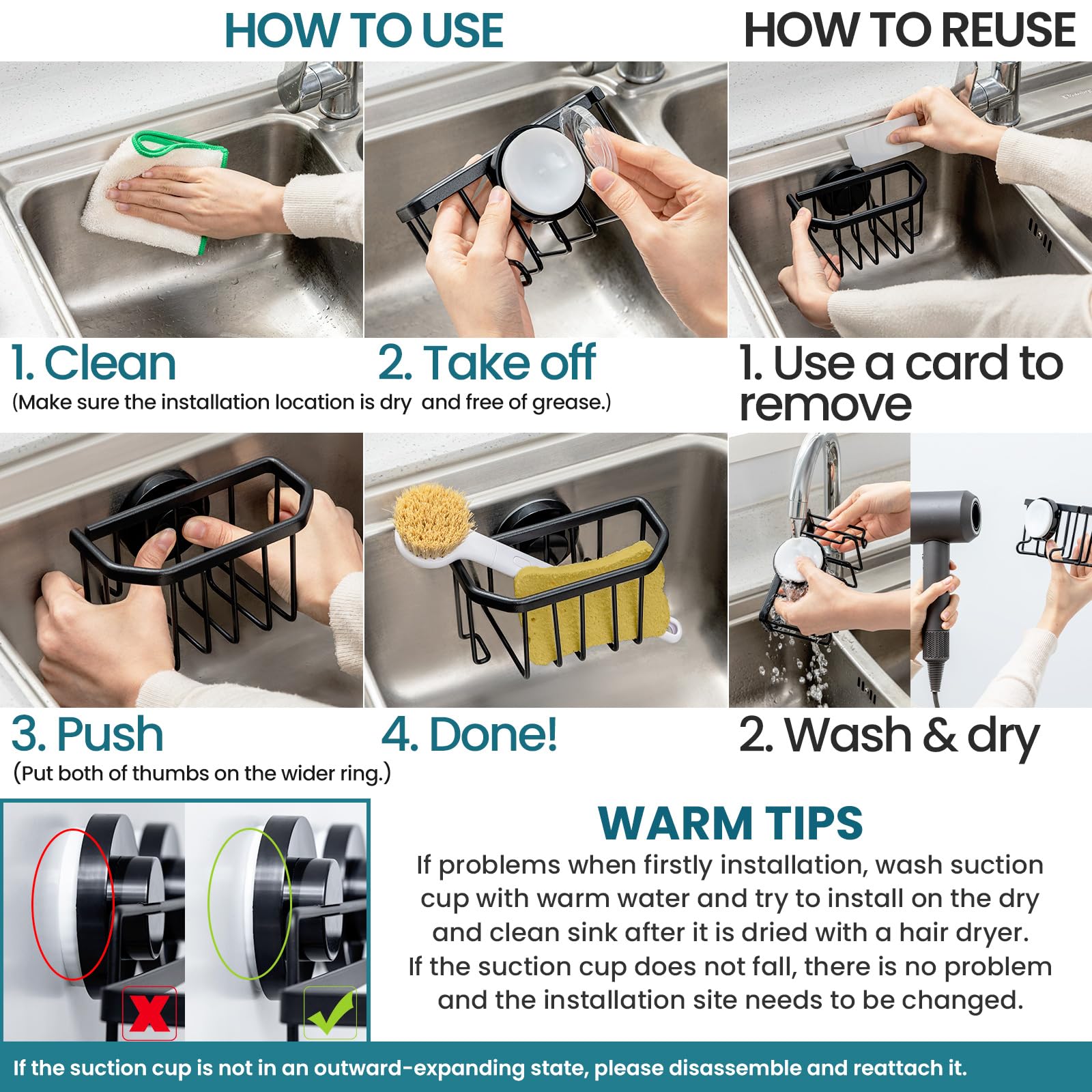 TAILI Suction Sink Sponge Holder