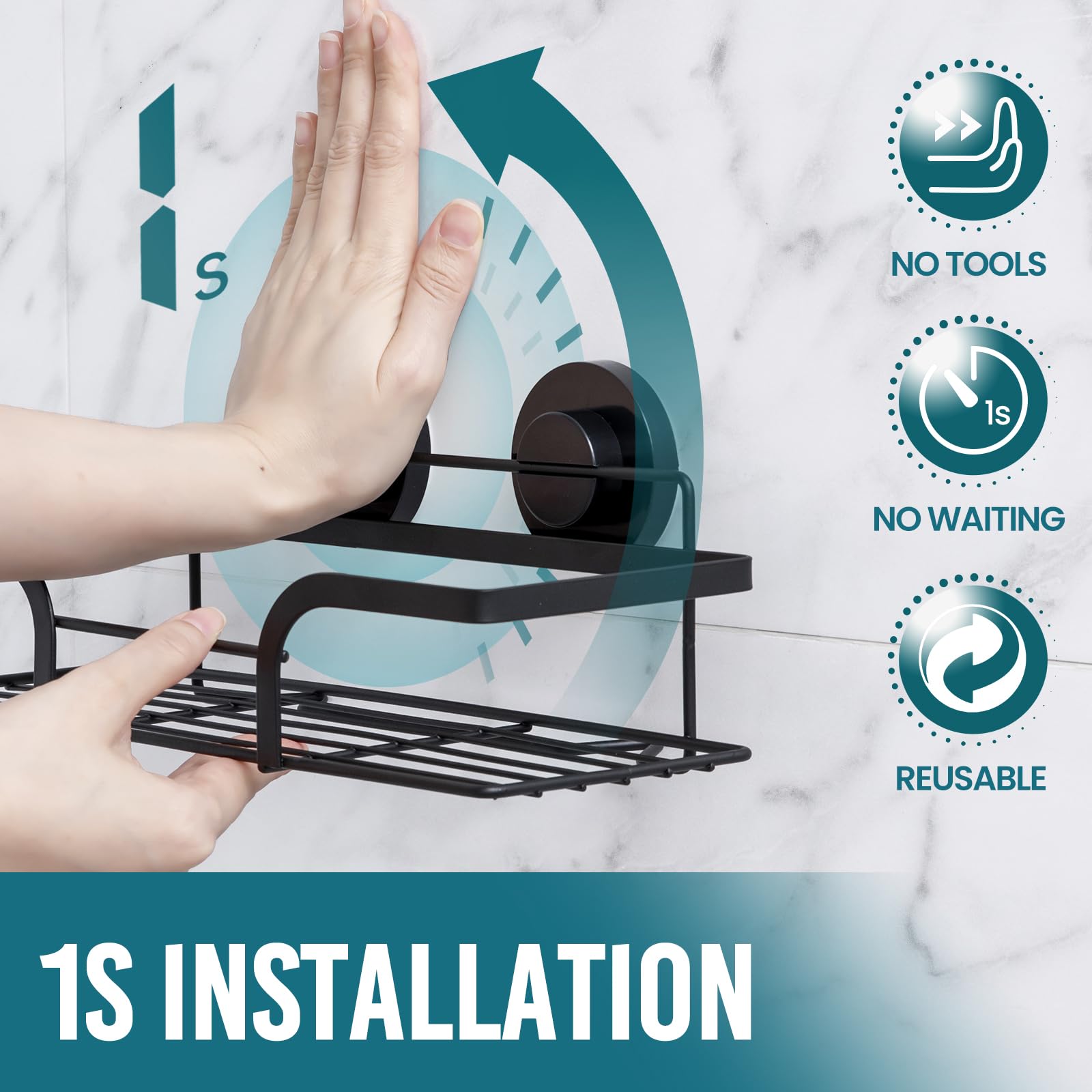 TAILI Trace Series Suction Shower Caddy